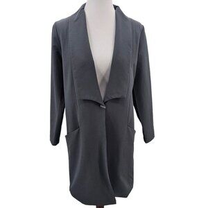 Betabrand Womens‎ S Grey Longline Travel Blazer